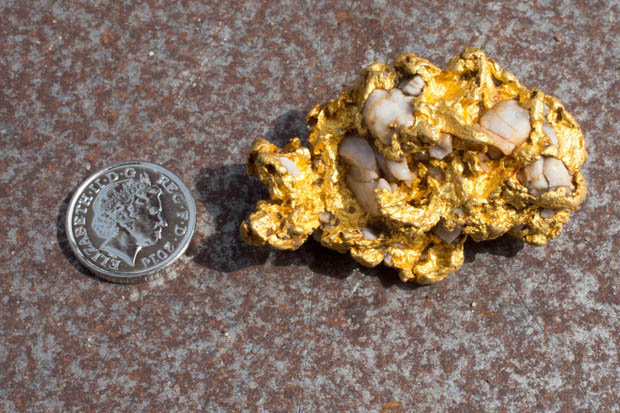 a piece of gold found near the wreck of the Royal Charter in 2016