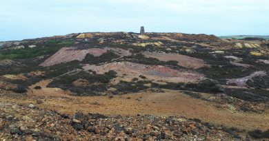 A picture of the open cast mine Parys Mountain in Anglesey