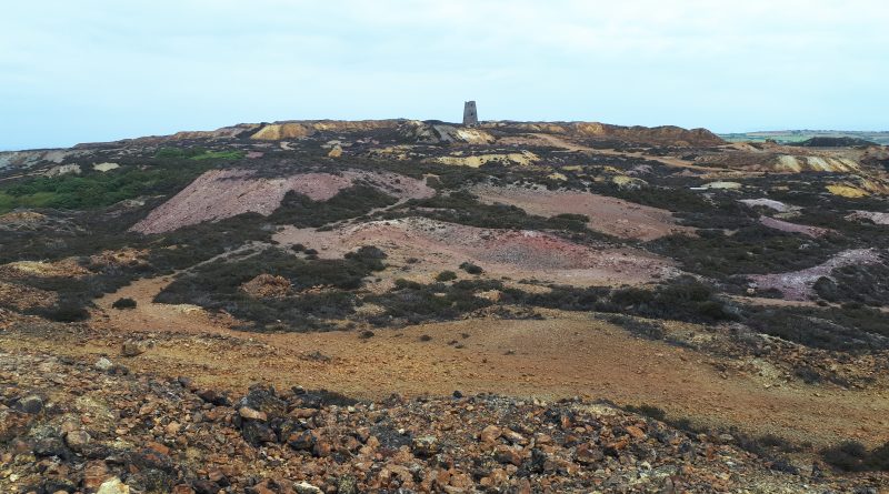 A picture of the open cast mine Parys Mountain in Anglesey