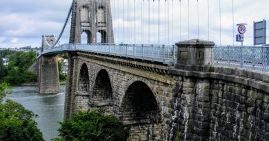 Show the Menai Bridge for the mainland of Wales