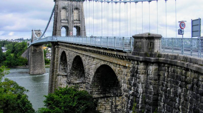 Show the Menai Bridge for the mainland of Wales